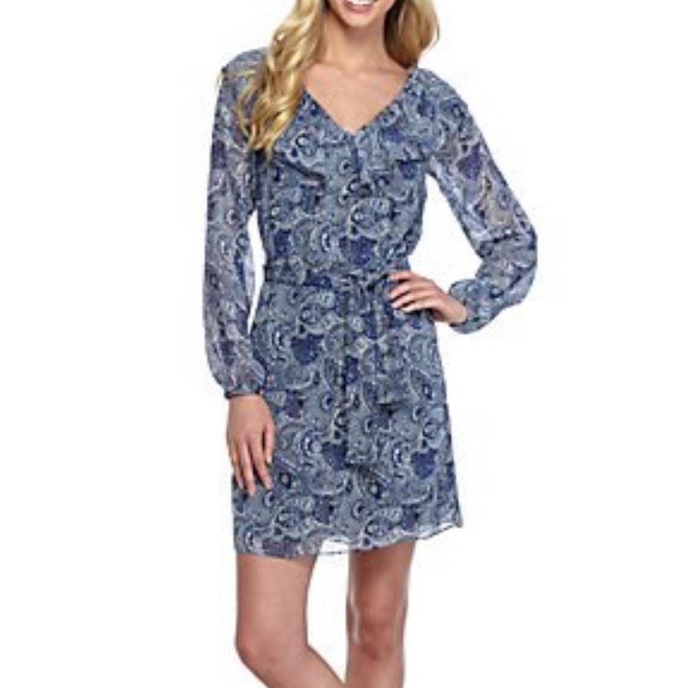 Michael Kors Blue Pattern Dress Size XXS